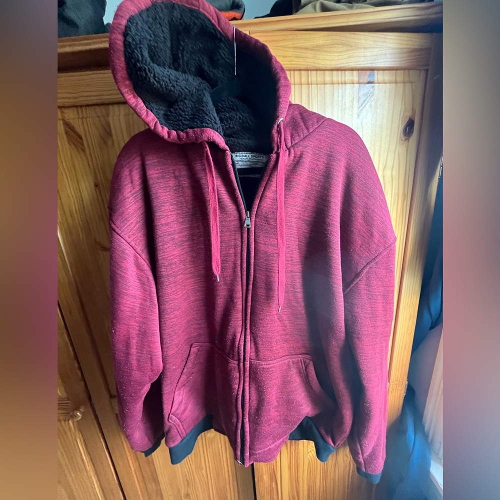 Men's Red Zip-Up Sweater